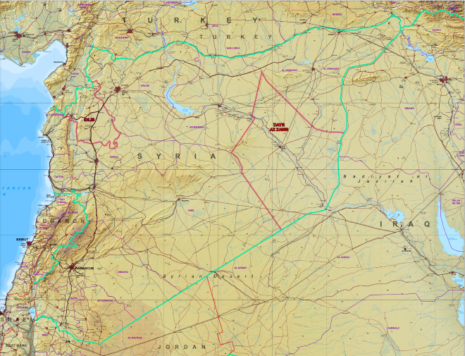 Bilag 1 - Pkt. 1 Kort over Syrien med forbudsbelagte områder