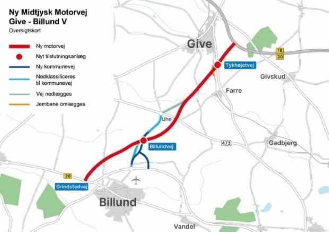 Ny midtjysk motorvej Give - Billund V